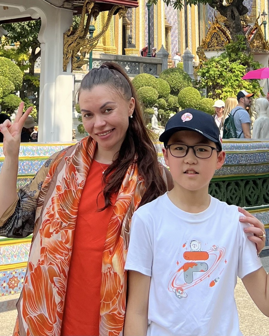 Alisa with her student Leo