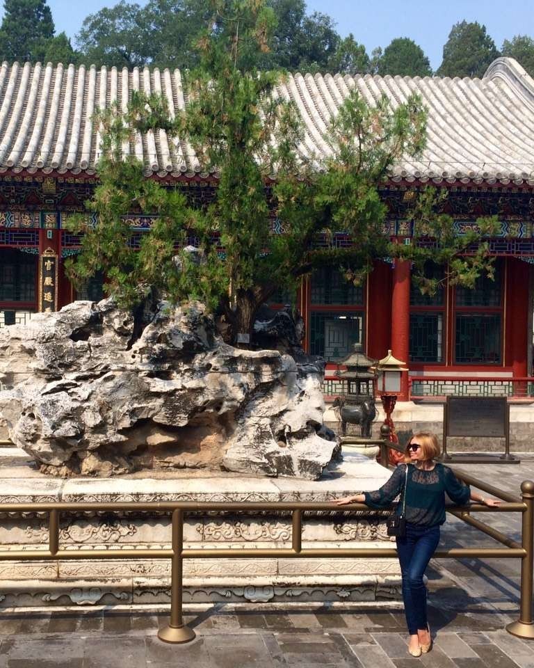 Alisa visiting a traditional courtyard in China